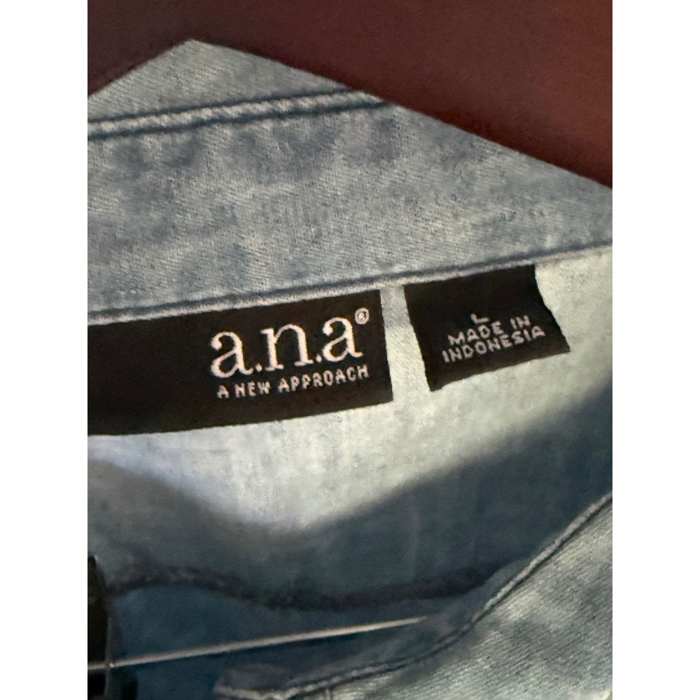 a.n.a Chambray Button‎ Down Shirt Cotton Denim Top Casual Western Size Small - Picture 4 of 6